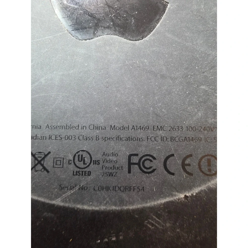 Apple TV‎ 3rd Generation Black Media Streamer Model A1469 EMC 2633 1080p HD F1